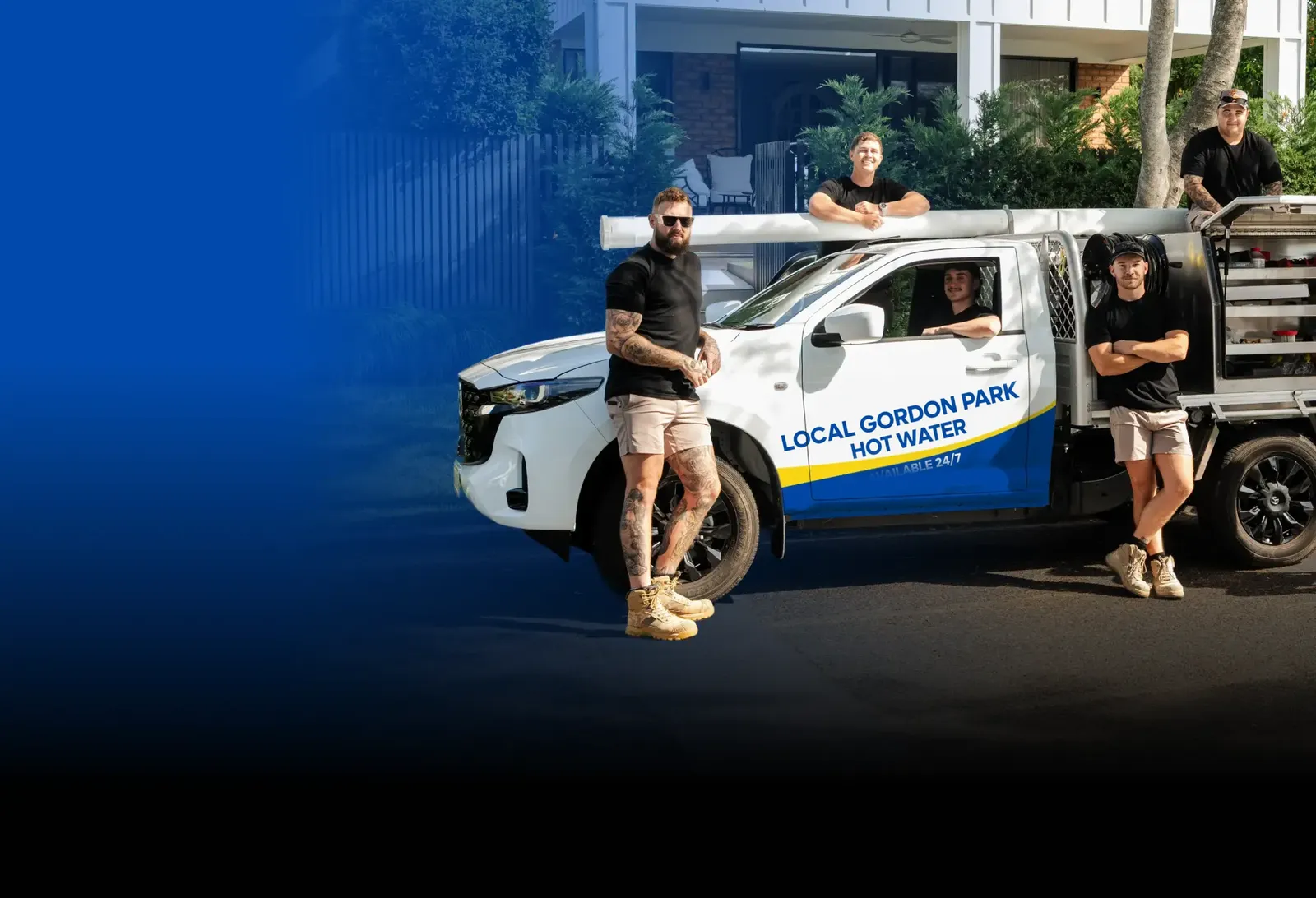 Local Gordon Park Hot Water team with the ute